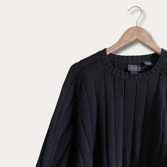 GH Bass Men's 100% Cotton Black Sweater Size XXL - Picture 3 of 4